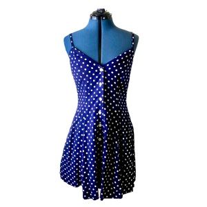 1990’s Vintage Navy Blue Polka Dot